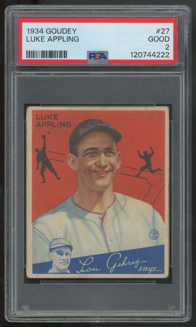 1934 Goudey Luke Appling RC #27 PSA 2