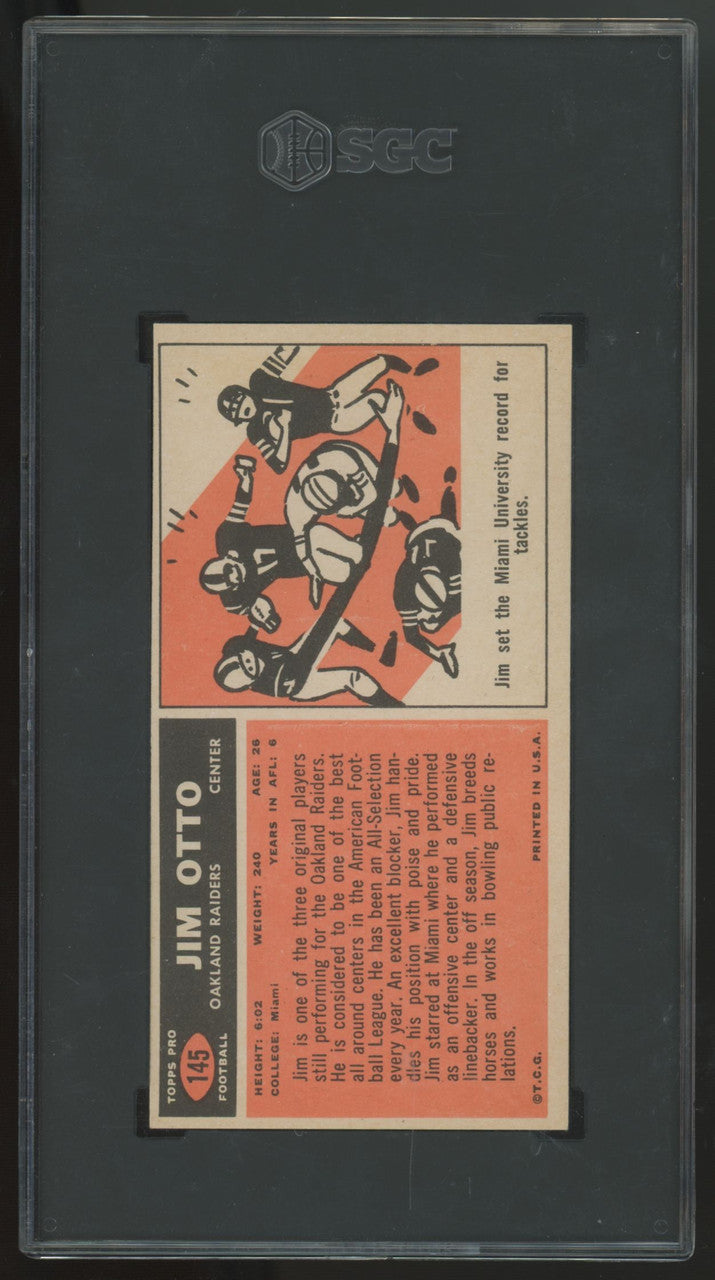 1965 Topps Jim Otto Tall Boy #145 SGC 5