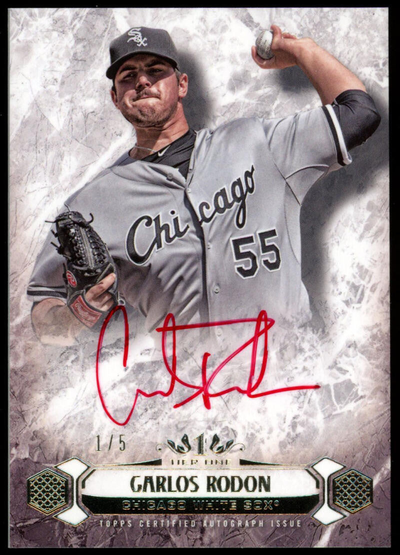 2016 Topps Tier One Carlos Rodon Red Ink Auto #BOA-CRO