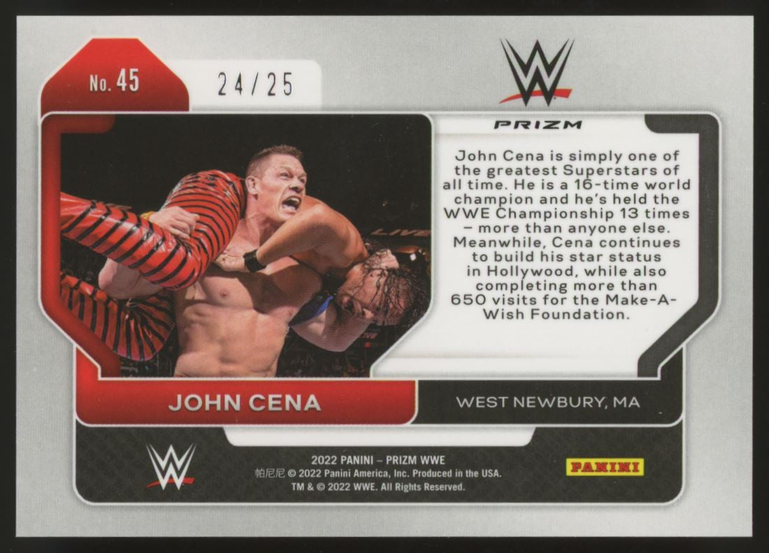 2022 Prizm WWE John Cena Green Pulsar /25 #45