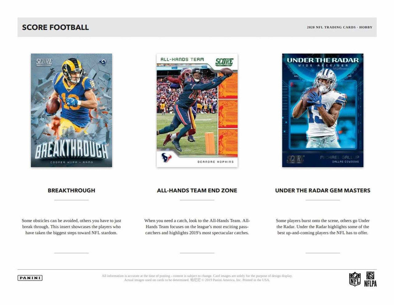 2020 Panini Score Football Hobby Box