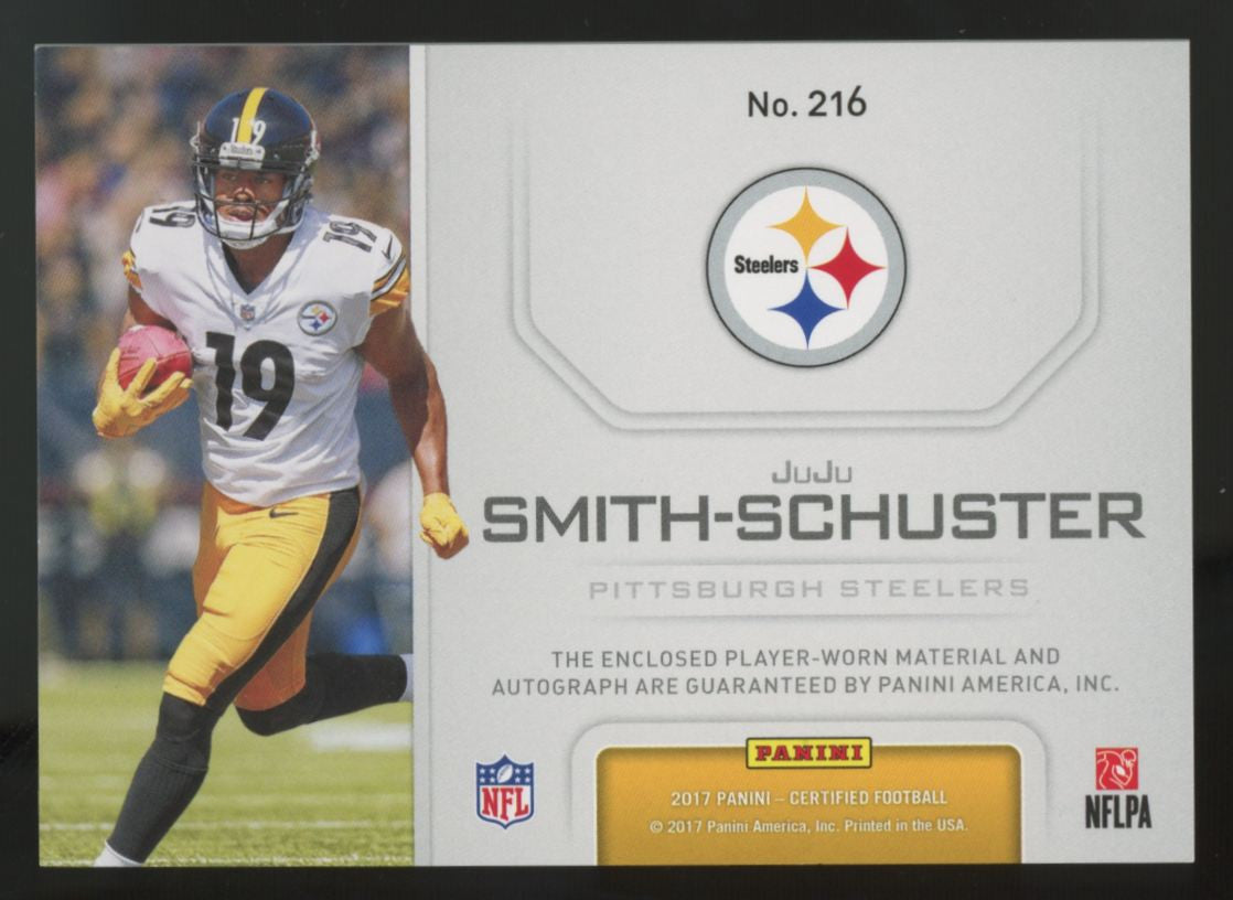 2017 Certified JuJu Smith-Schuster RC Freshman Fabrics Patch Auto RPA /149 #216
