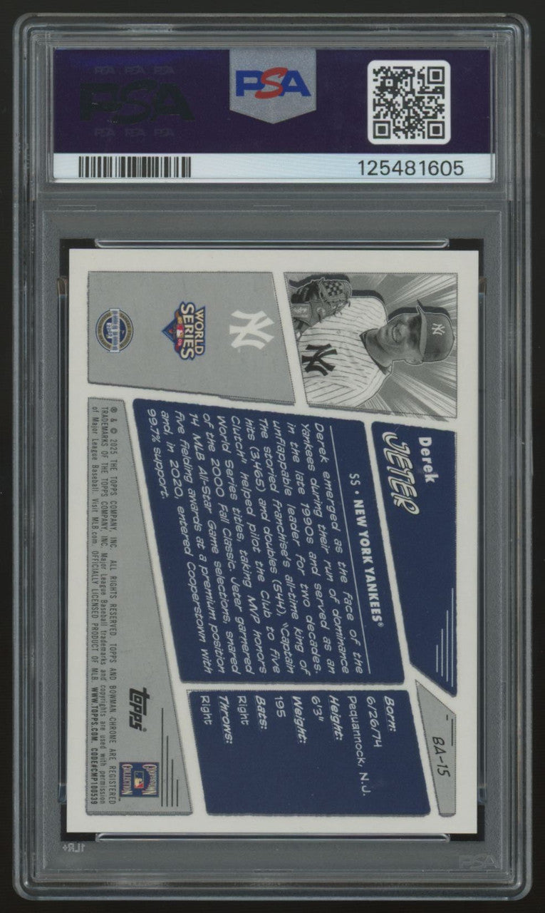 2025 Bowman Derek Jeter Anime SSP #BA-15 PSA 10