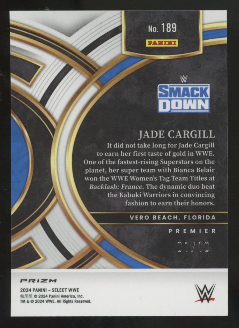 2024 Panini Select WWE Jade Cargill Premier Gold Flash /10 #189