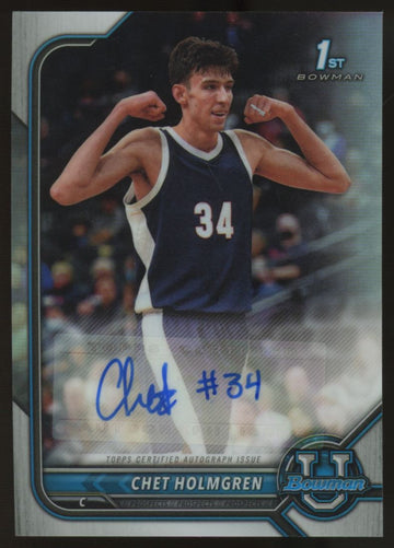 2021/22 Bowman University Chrome Chet Holmgren 1st Refractor Auto #BCPA-CH