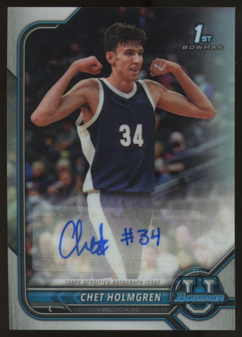 2021/22 Bowman University Chrome Chet Holmgren 1st Refractor Auto #BCPA-CH