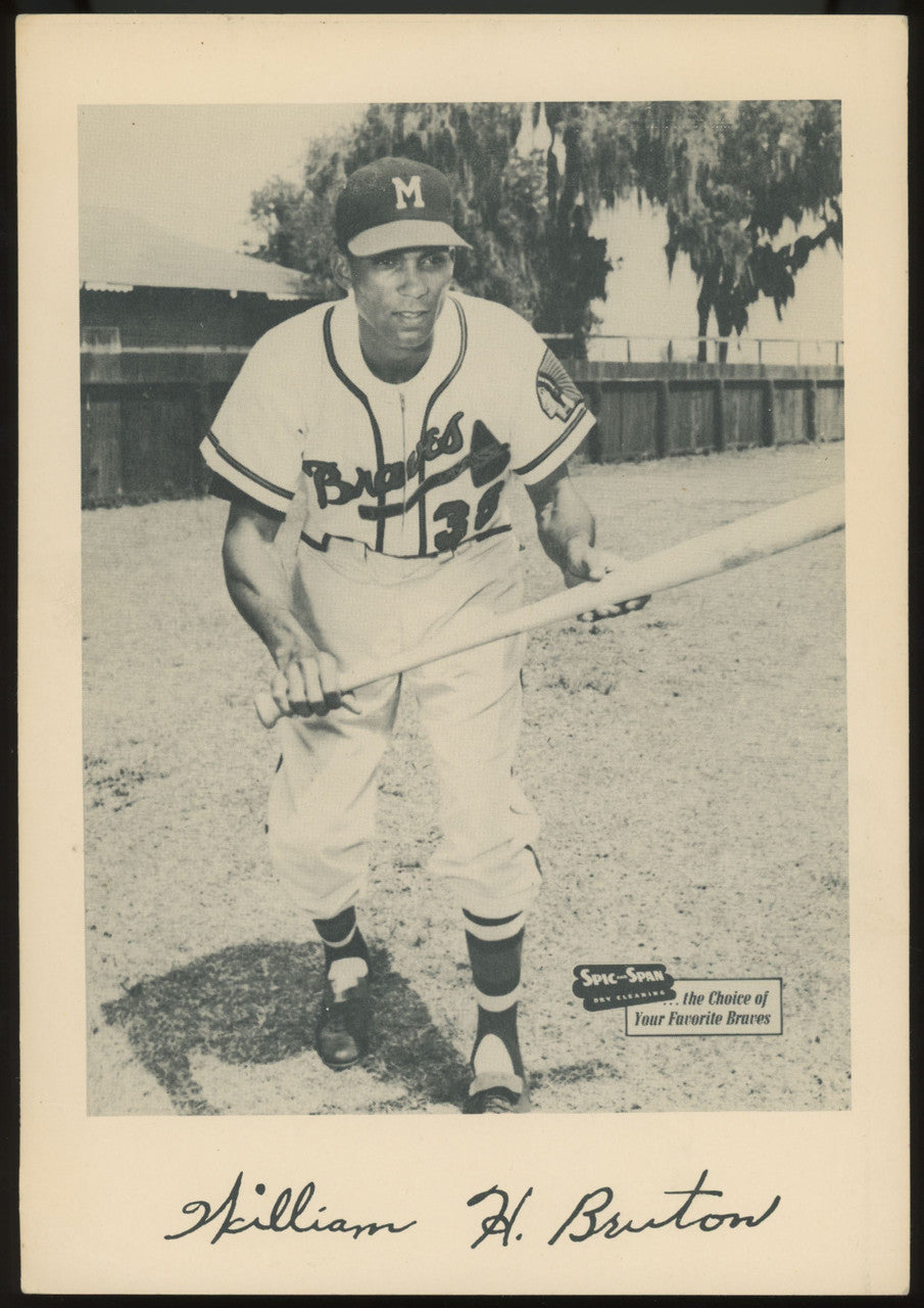 1953-57 Spic and Span Bill Bruton 7x10 Photo VG