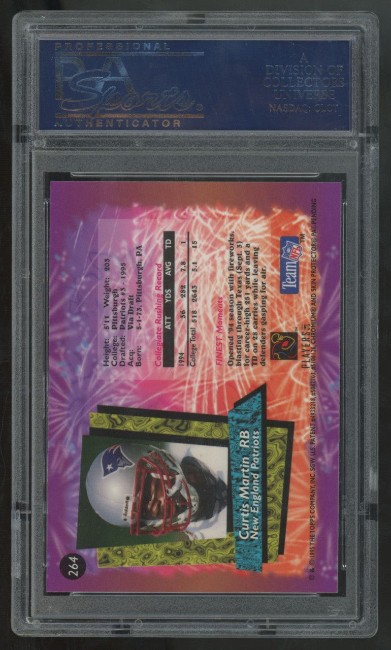 1995 Topps Finest Curtis Martin RC #264 PSA 10