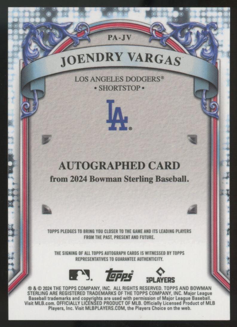 2024 Bowman Sterling Joendry Vargas Gold Prospect Auto Refactor /50 #PA-JV