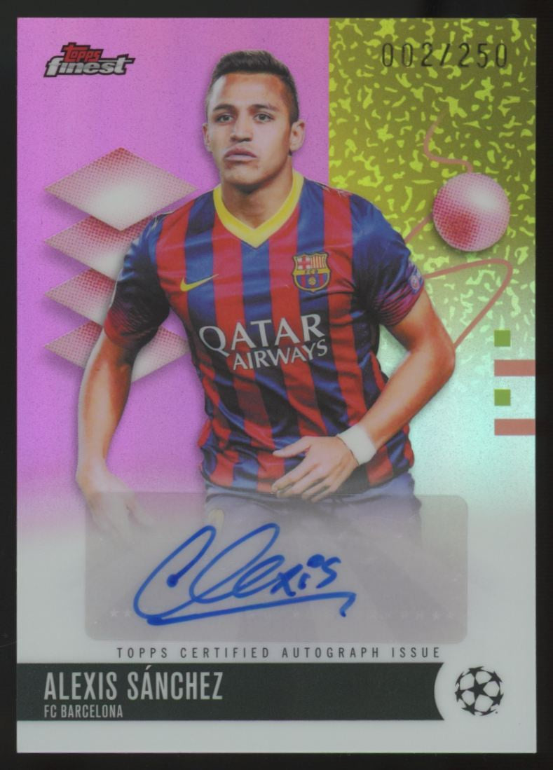 2025-26 Topps Finest UEFA Club Alexis Sanchez Pink Refractor Auto /250 #BA-SZ