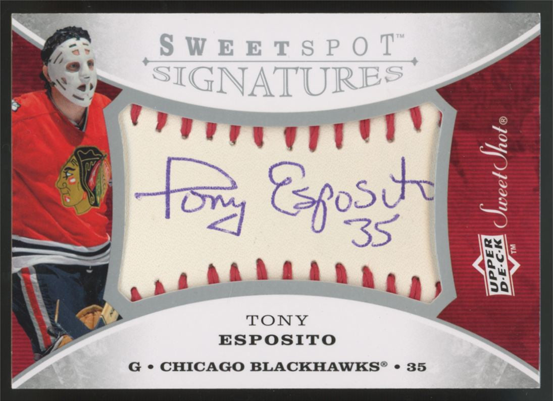 2007-08 UD Sweet Spot Tony Esposito Sweet Shot Auto #SBS-TE