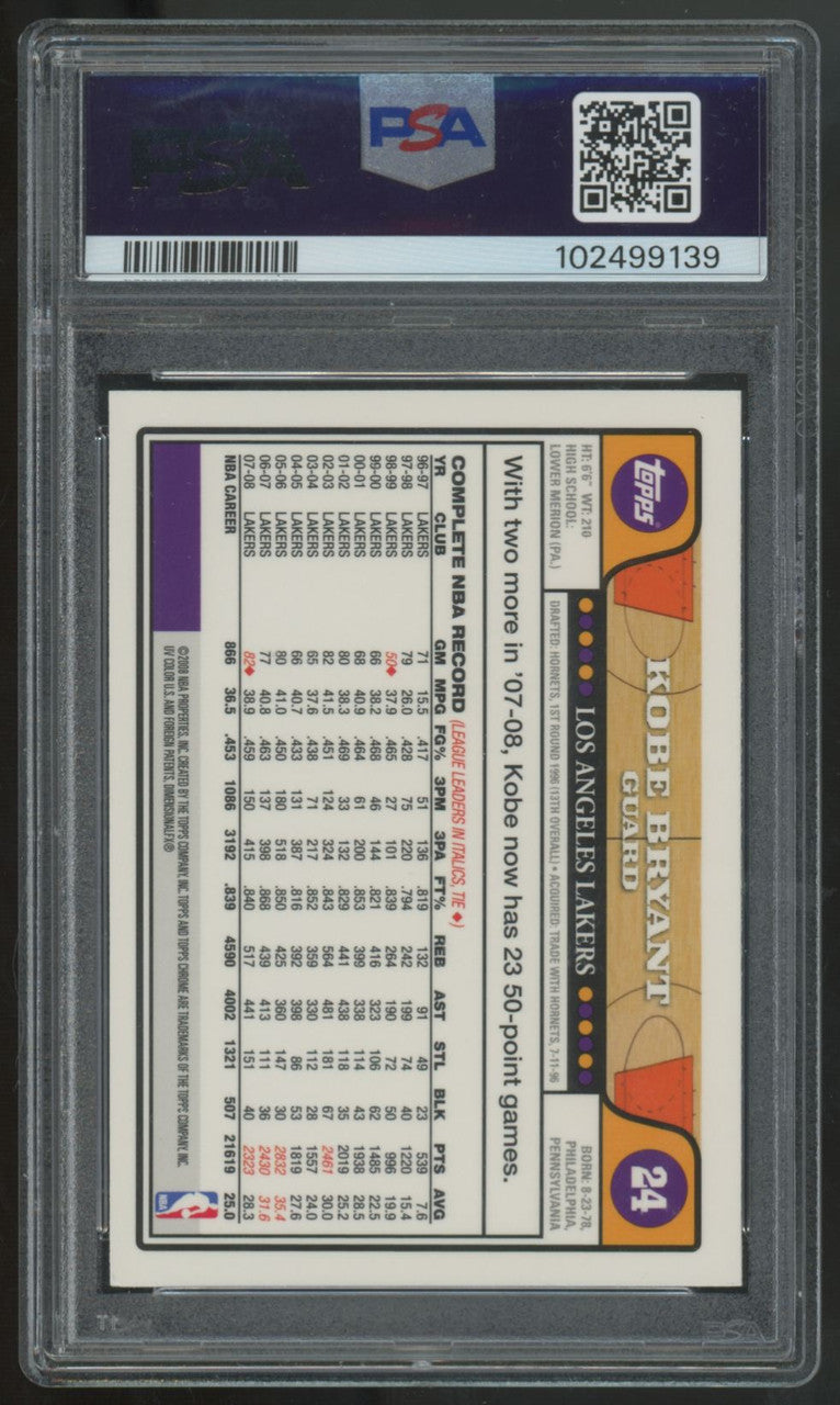 2008-09 Topps Chrome Kobe Bryant #24 PSA 8