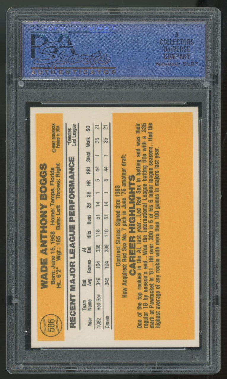 1983 Donruss Wade Boggs RC #586 PSA 8 *712