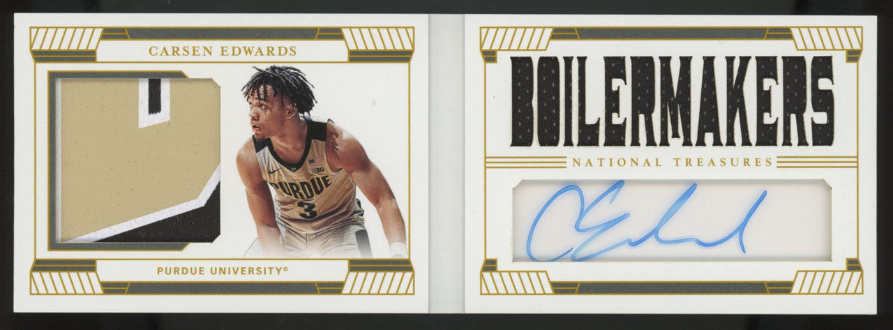2019-20 National Treasures Collegiate Carsen Edwards Patch Auto Booklet /25 #18