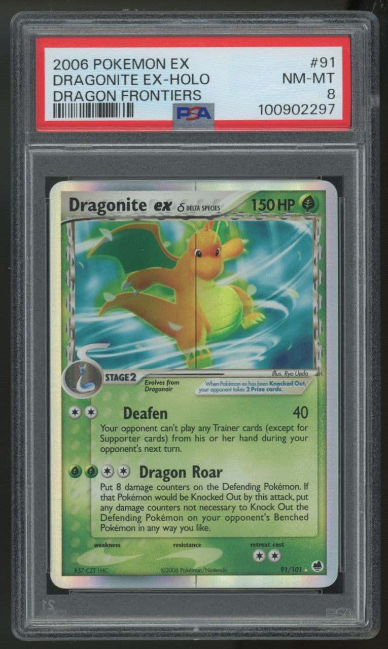 2006 Pokemon Dragonite ex Dragon Frontiers Holo #91 PSA 8
