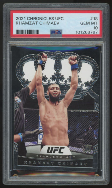 2021 Panini Chronicles Crown Royale UFC Khamzat Chimaev RC #18 PSA 10