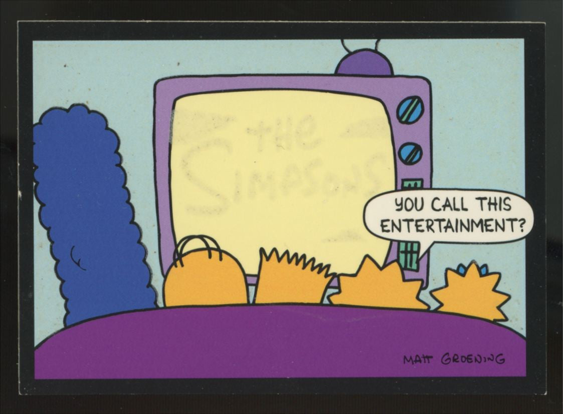 1993 Skybox Simpsons TV Glow-In-The-Dark Card
