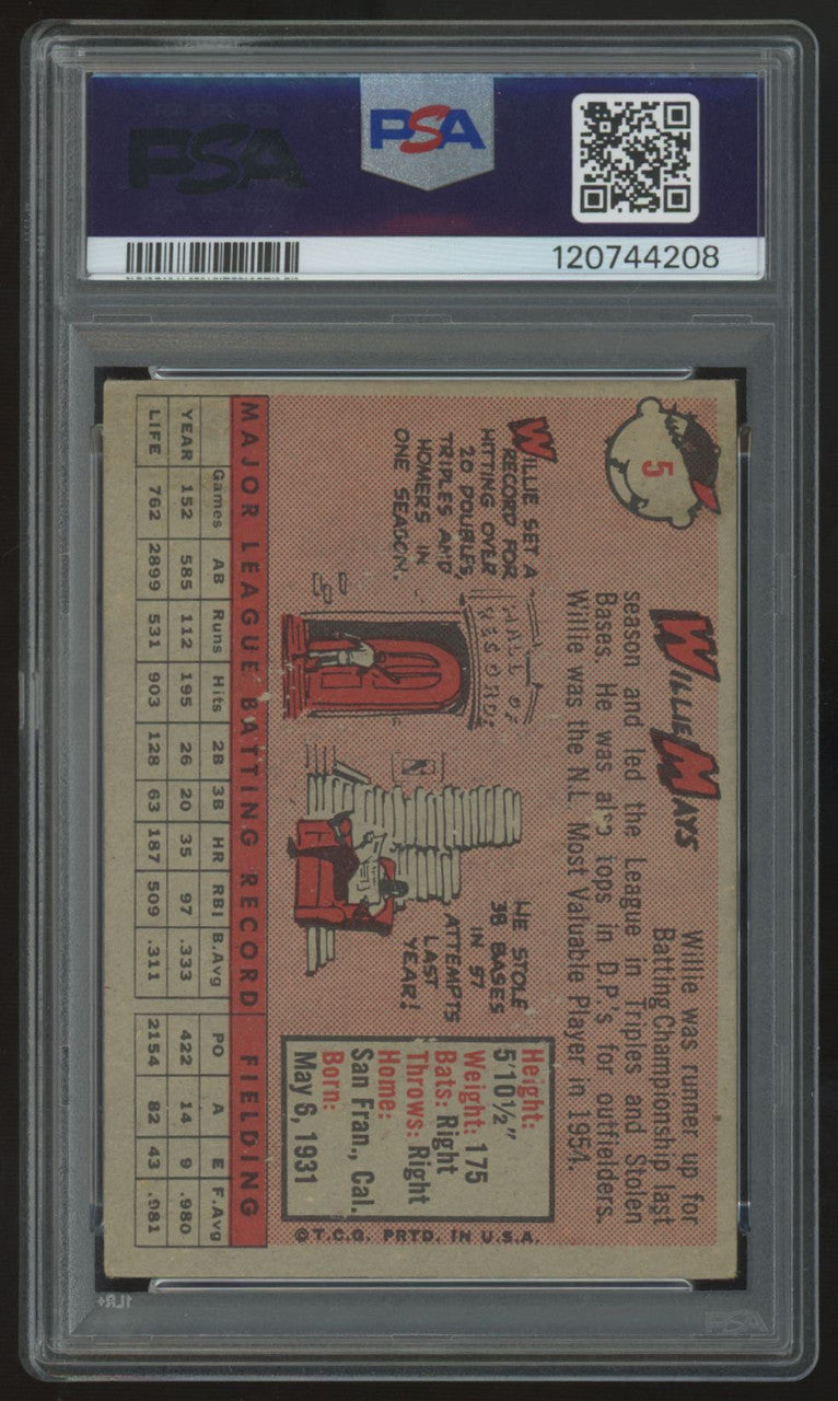 1958 Topps Willie Mays #5 PSA 3 *208