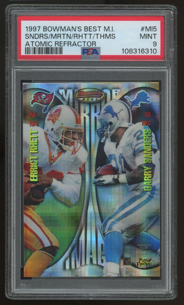 1997 Bowman's Best Sanders Rhett Thomas Martin Atomic Refractor #MI5 PSA 9