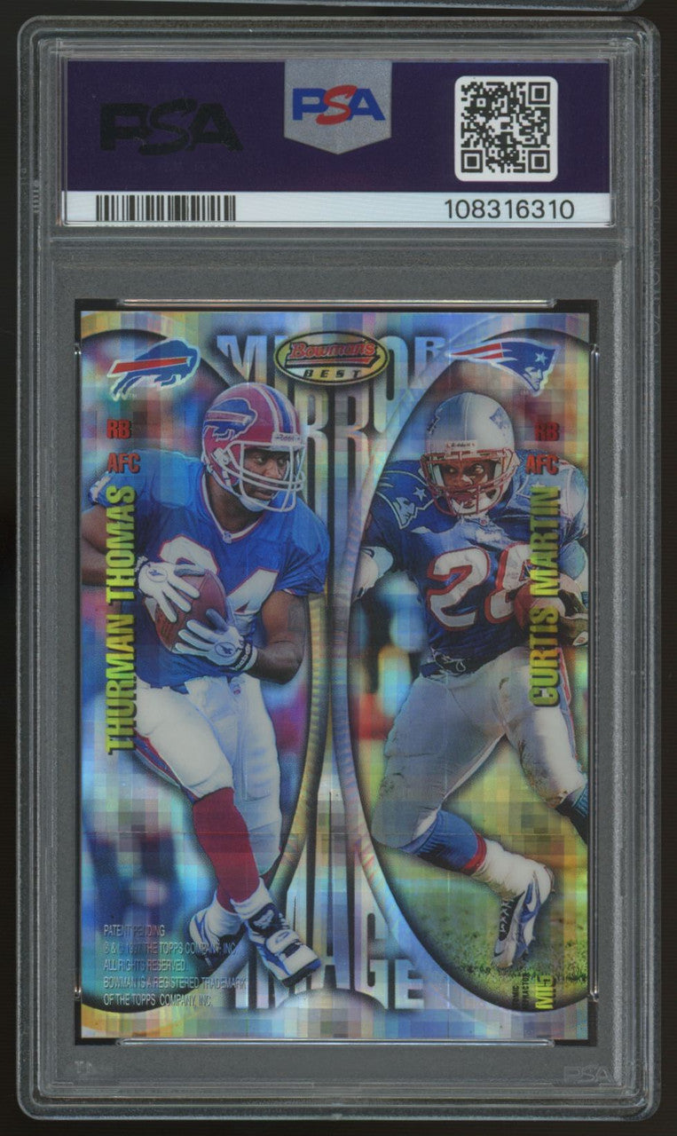 1997 Bowman's Best Sanders Rhett Thomas Martin Atomic Refractor #MI5 PSA 9