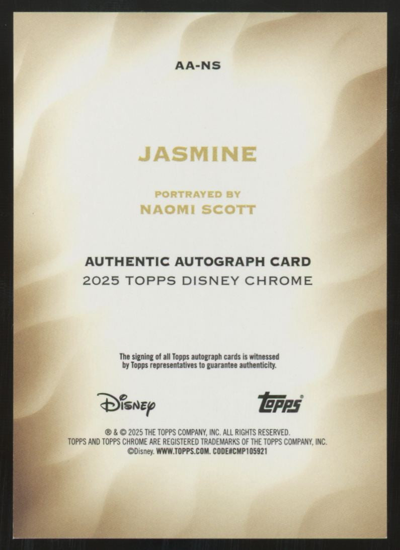 2025 Topps Chrome Disney Jasmine/Naomi Scott Auto #AA-NS