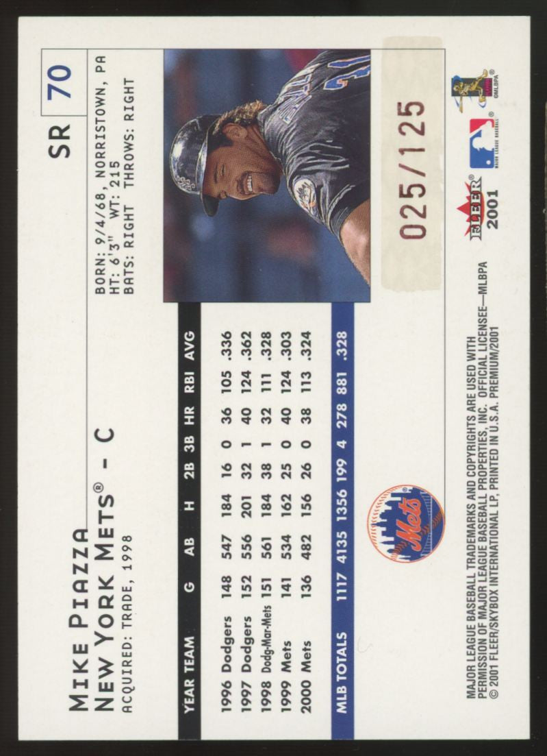 2001 Fleer Premium Mike Piazza Star Rubies /125 #SR70