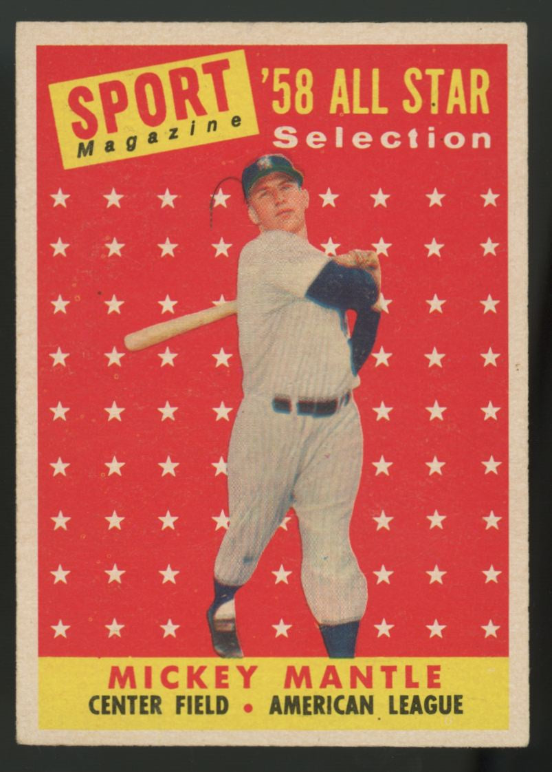 1958 Topps Mickey Mantle All Star Selection #487 EX/MT
