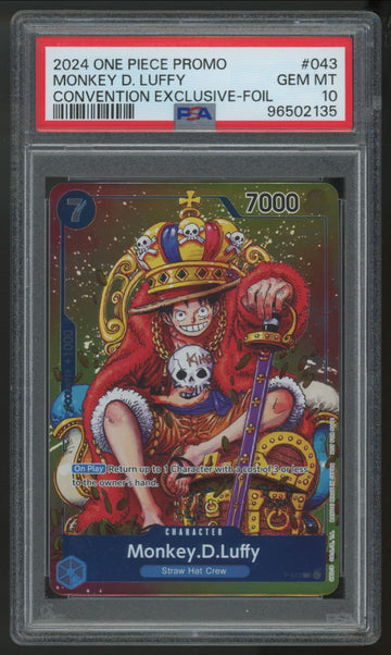 2024 One Piece Monkey D. Luffy Convention Exclusive Foil #043 PSA 10 (B)