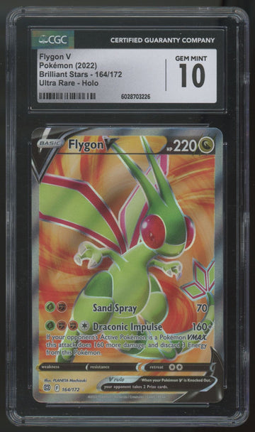 2022 Pokemon Flygon V Brilliant Stars Full Art #164 CGC 10