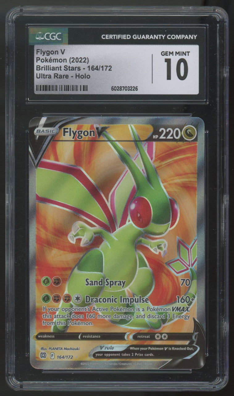 2022 Pokemon Flygon V Brilliant Stars Full Art #164 CGC 10