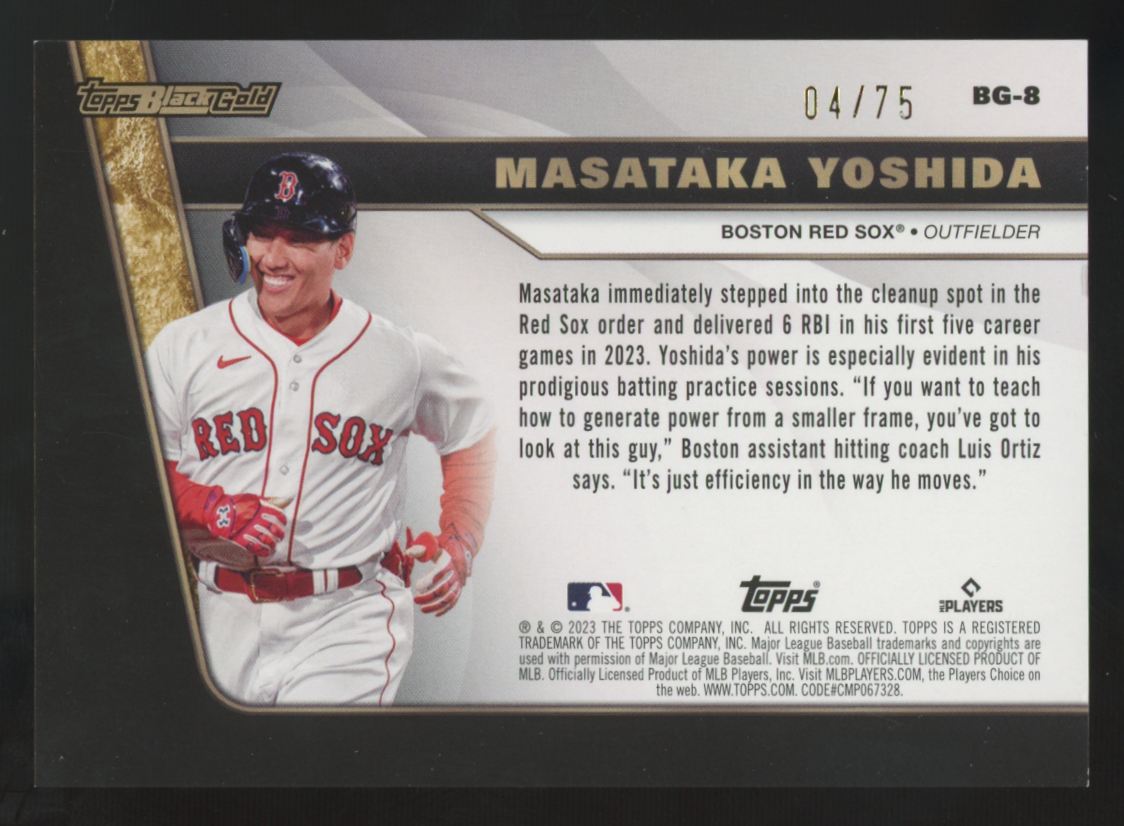2023 Topps Update Masataka Yoshida RC Black Gold /75 #BG-8