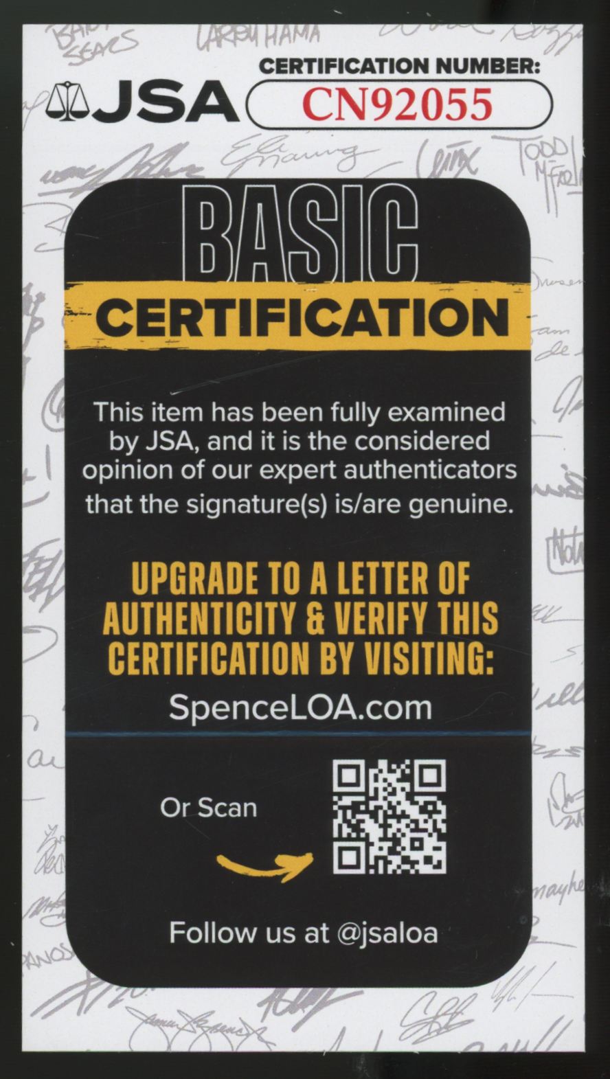 Harry Caray Signed Autographed Check JSA Certified