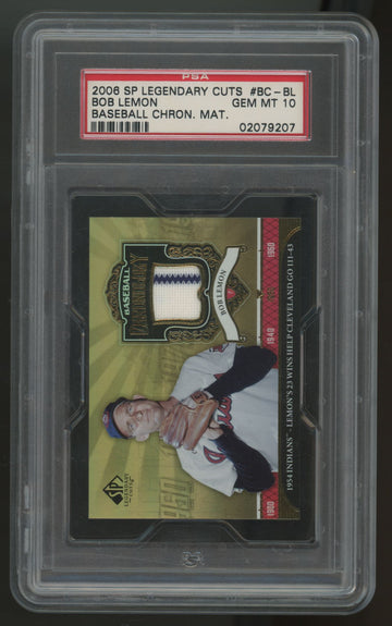 2006 Upper Deck SP Legendary Cuts Bob Lemon Chronology Patch #BC-BL PSA 10