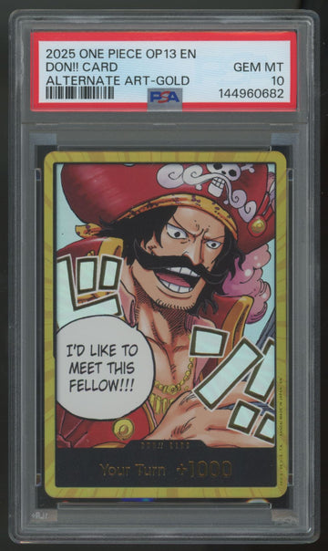 2025 One Piece Don!! Card OP13 Alternate Art - Gold PSA 10