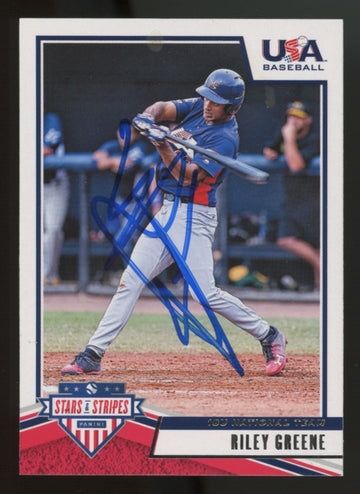 2019 USA Stars & Stripes Riley Greene #34 Signed Auto JSA