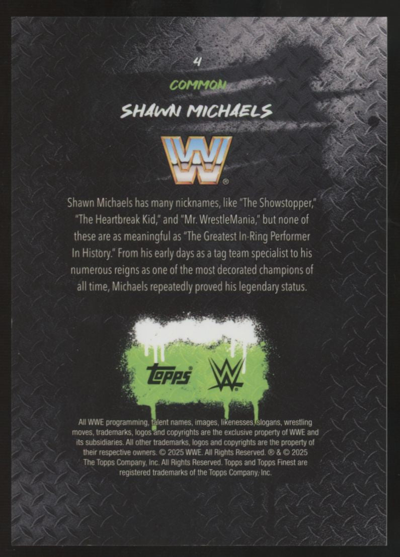 2025 Topps Finest WWE Shawn Michaels Common Red/Black Vapor Refractor /25 #4