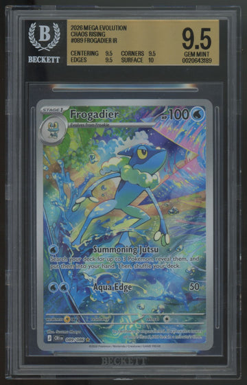 2026 Pokemon Frogadier Chaos Rising Illustration Rare #89 BGS 9.5