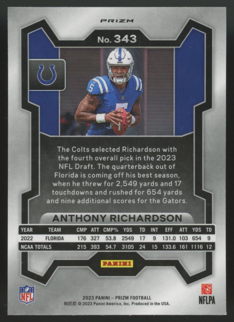 2023 Prizm Anthony Richardson RC Orange Disco #343