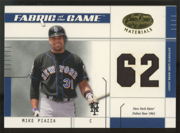 2003 Leaf Certified Mike Piazza Fabric Of The Game Debut Year Patch /62 #FG-109