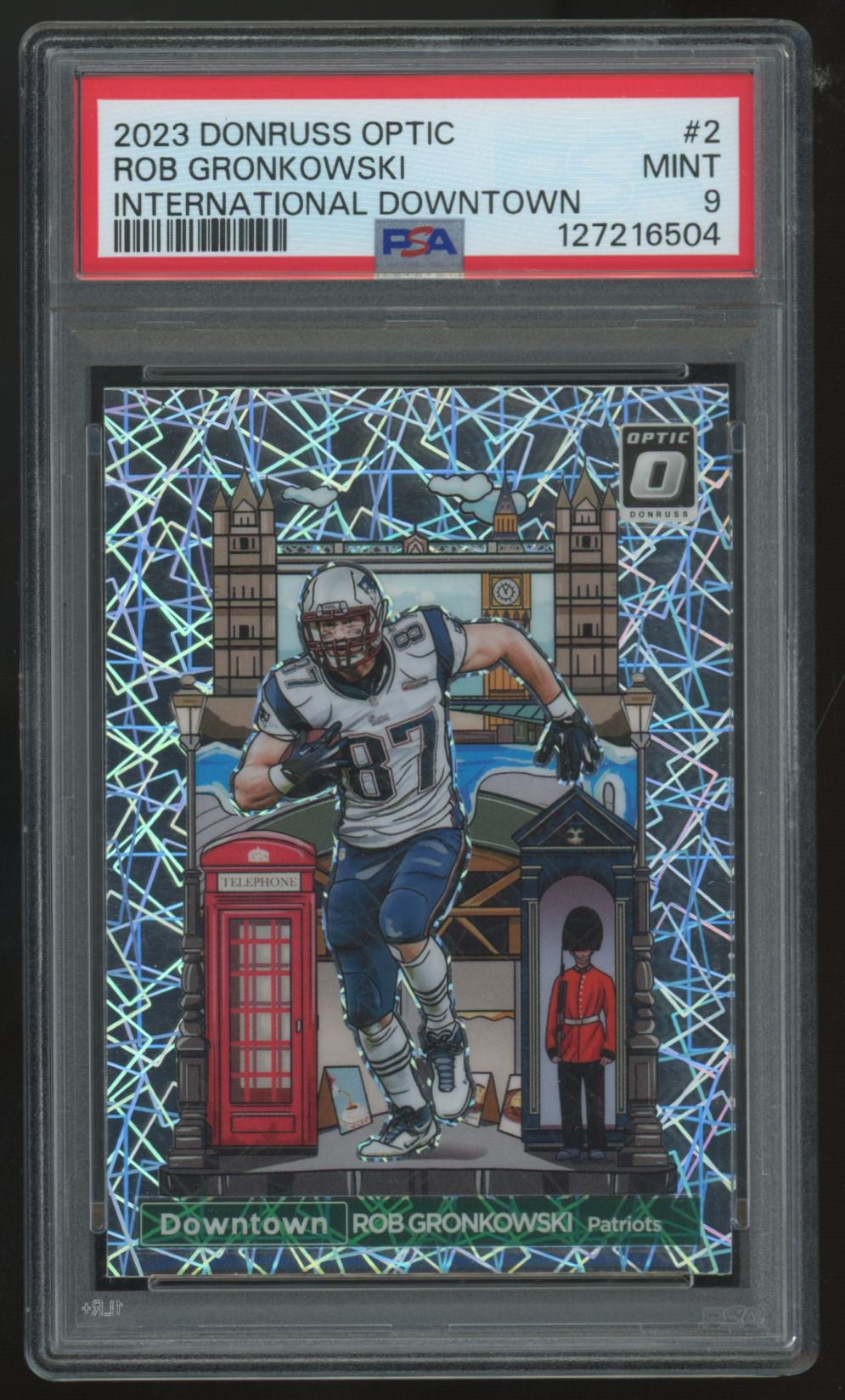 2023 Donruss Optic Rob Gronkowski International Downtown SSP #2 PSA 9