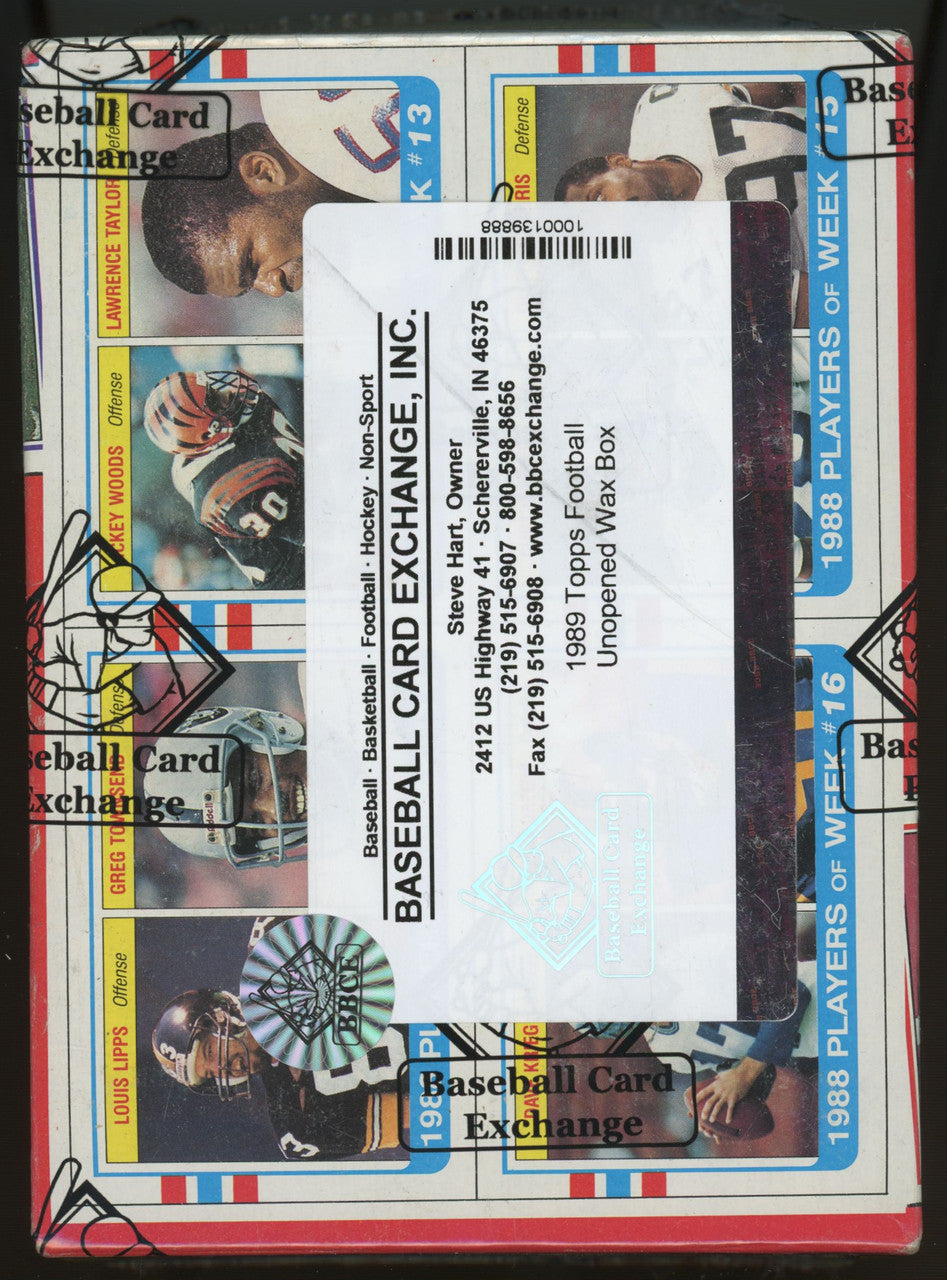 1989 Topps Football Wax Box BBCE Wrapped Sealed