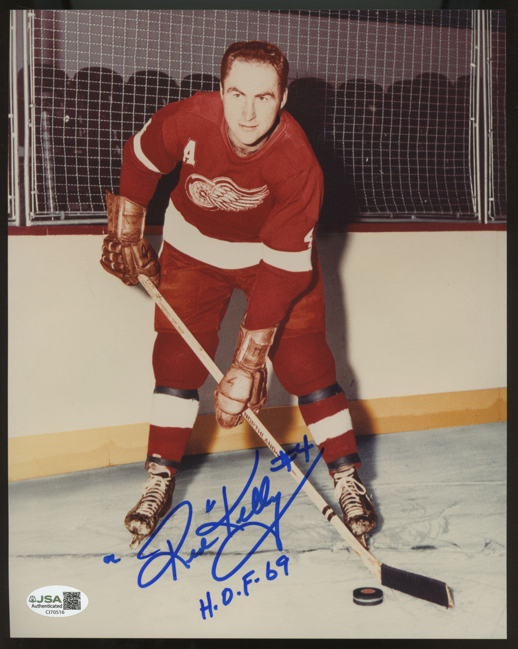 Red Kelly Signed Autographed Inscribed 8x10 Photo JSA Cert