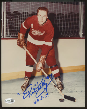 Red Kelly Signed Autographed Inscribed 8x10 Photo JSA Cert