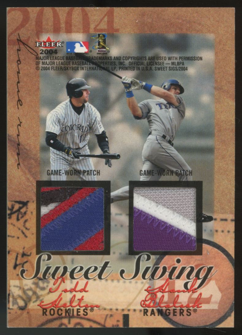 2004 Fleer Sweet Sigs Piazza Soriano Helton Blalock Game-Worn Quad Patch /32