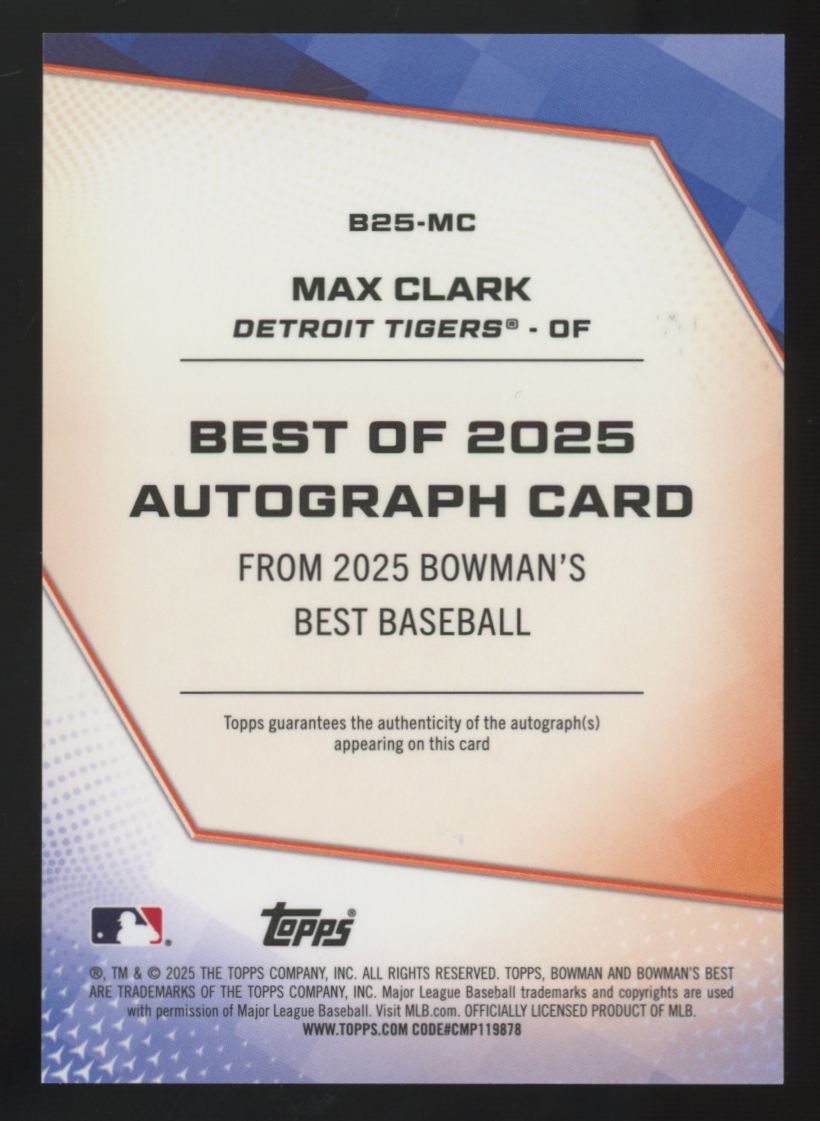 2025 Bowman's Best Max Clark Best Of '25 Auto #B25-MC