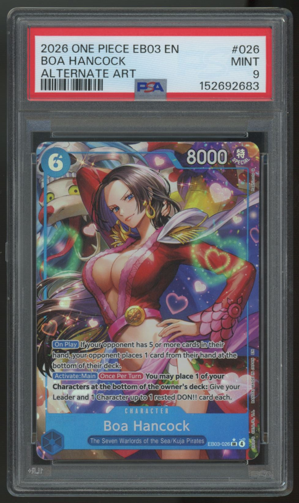 2026 One Piece Boa Hancock EB03 Alternate Art #26 PSA 9