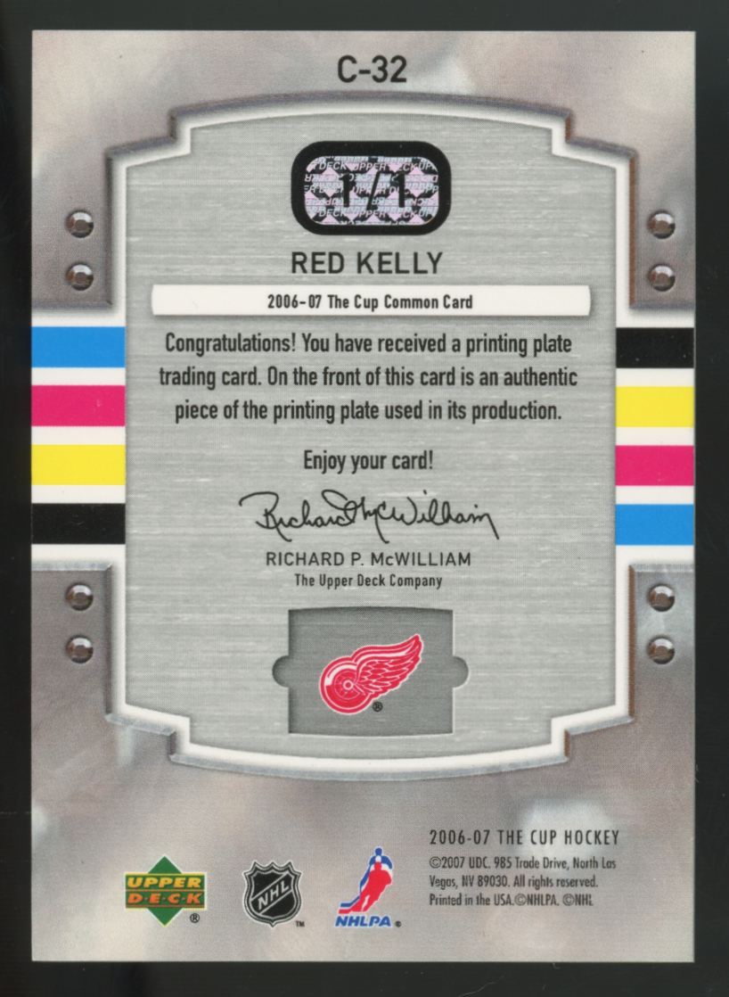 2006-07 UD The Cup Red Kelly Cyan Printing Plate 1/1 #C-32
