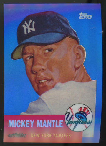 2008 Topps Mickey Mantle Reprint Blue Refractor #MMR-53 "E"