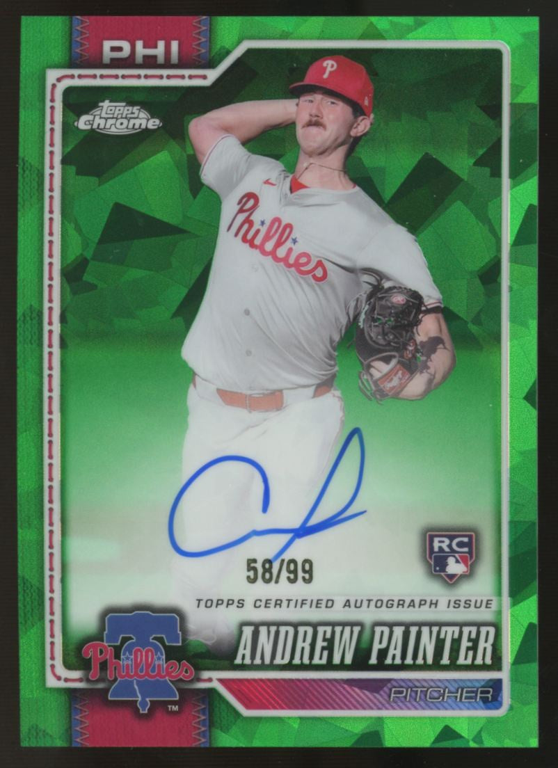 2026 Topps Chrome Sapphire Andrew Painter RC Green Auto /99 #RA-AP
