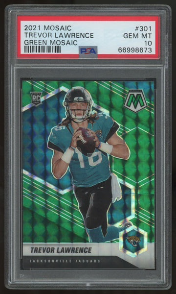 2021 Panini Mosaic Trevor Lawrence RC Green #301 PSA 10